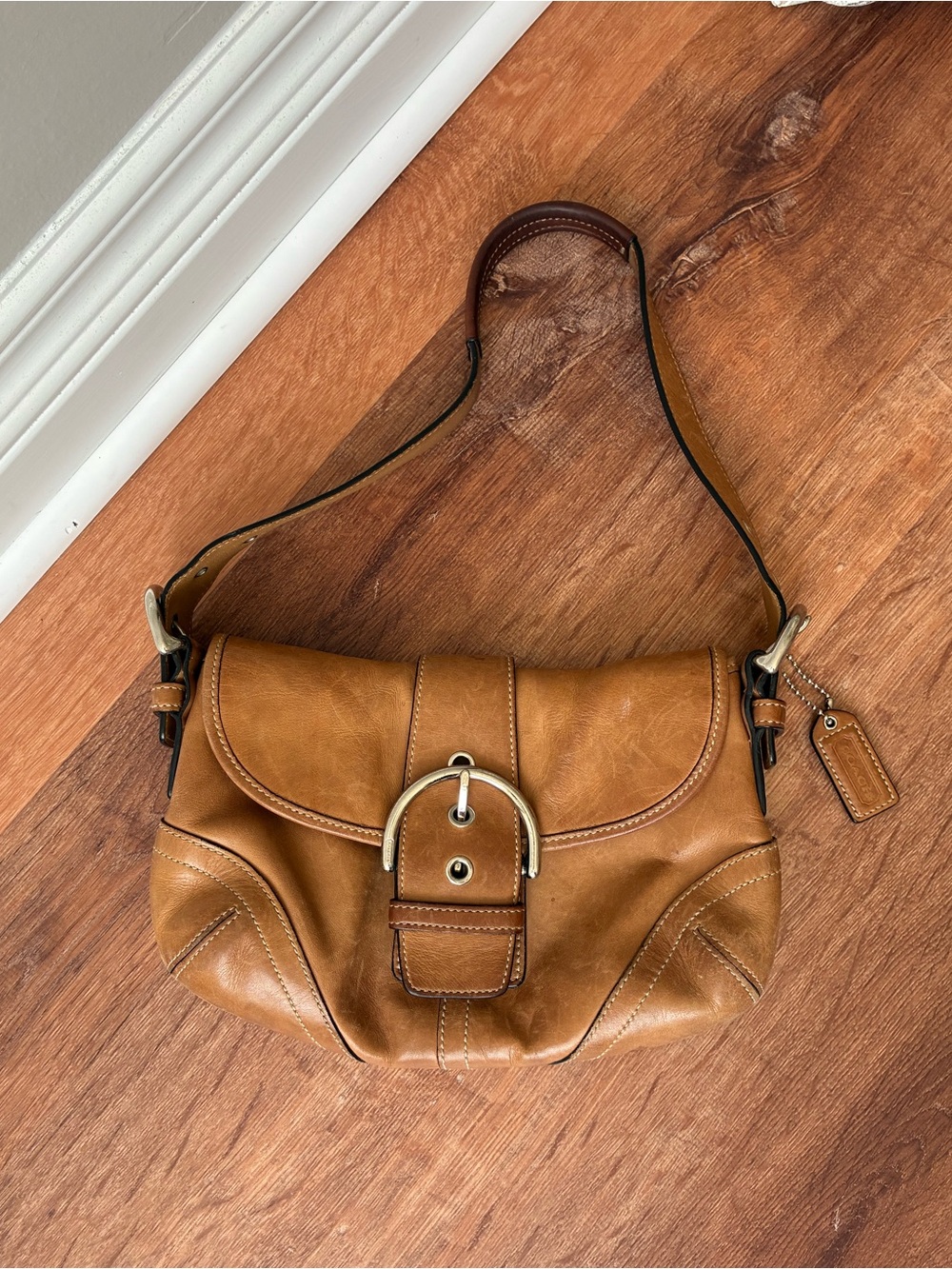 Coach Vintage Soho Buckle Flap Leather Shoulder Purse, 9247, Y2K